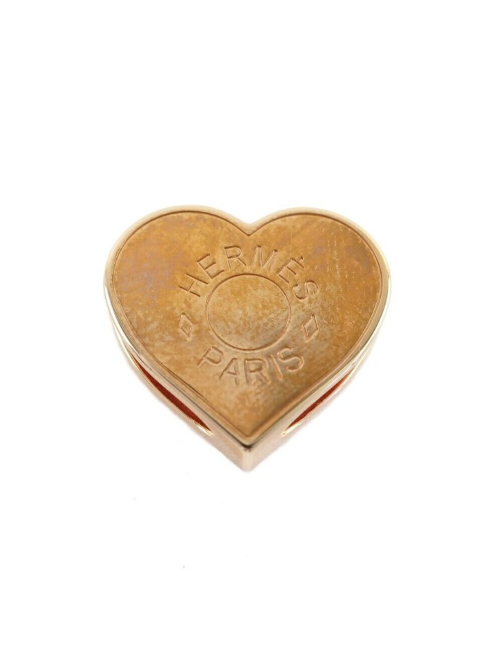 Hermes Twilly Ring Heart Motif Scarf Metal Pink Gold Color